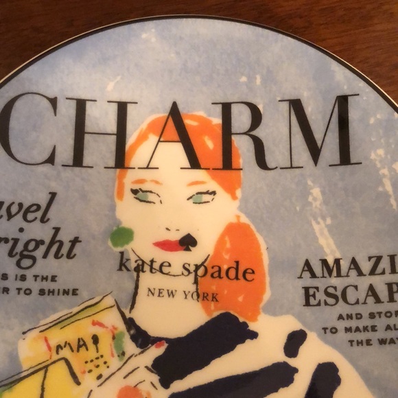 NWT KATE SPADE MAKE HEADLINES CHARM MAGAZINE TIDBIT PLATE by LENOX CHINA - Picture 8 of 11